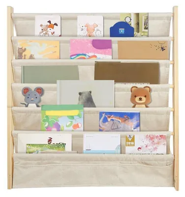 Immagine prodotto di Libreria per bambini con 6 ripiani, finitura in legno, dimensioni 75 x 30 x 76 cm