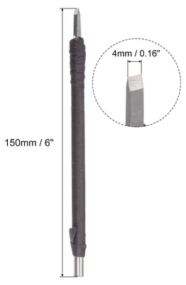 Produktbild von Holzmei?elmesser 4mm Wolframkarbid Holz Schnitzen Handwerkszeug mit Flacher Spitze 150mm (6 Zoll) L?nge mit Ledergriff