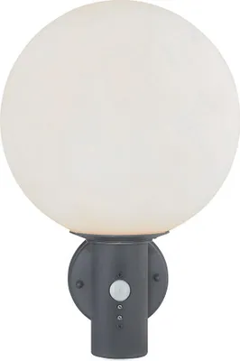 Produktbild von Wandleuchte, anthrazit, Glas weiß, Bewegungsmelder, H 37 cm