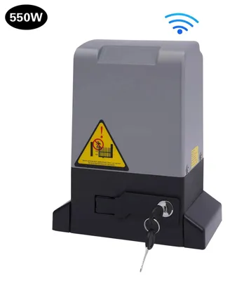 Immagine prodotto di Motorizzazione per cancello scorrevole - Automatica elettrica - 550 W - 1400 giri/min - 2 telecomandi in metallo - 2 chiavi di sblocco - 27,5×15,5×32 cm - Grigio