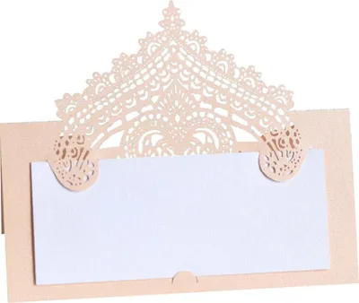 Produktbild von 50 Blätter 9cm Laser Cut Tischkarten Für Tischdekoration, Crown Cutout Namenskarten Für Strand Hochzeit Party Dusche