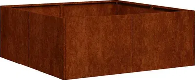 Image de vidaXL Bac à plantes rouillé 80x80x30 cm Acier résistant aux intempéries
