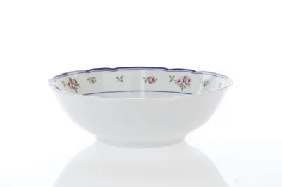 Image de Thun 1794 Rose, bol à muesli, 16 cm, porcelaine de Thun, rose, bord bleu