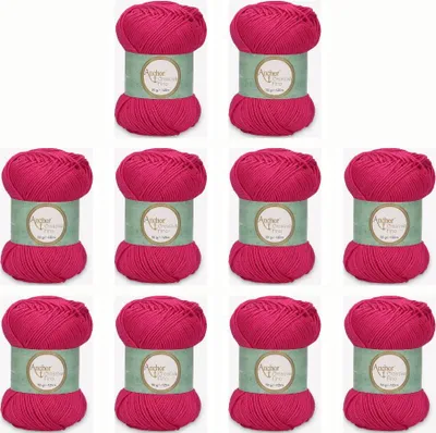 Image de 10x Anchor Creativa Fino – fil coton mercerisé pour crochet et tricot (color 00114)