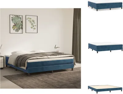 Produktbild von vidaXL Boxspringbett Dunkelblau 160x200 cm Samt -  Betten & Bettgestelle