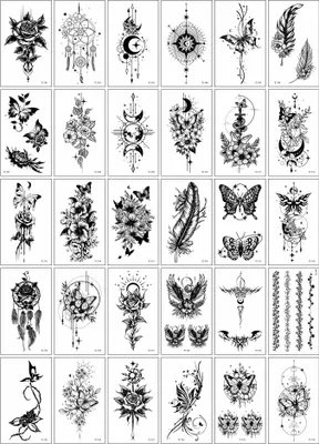 Produktbild von INF Schicke temporäre Tattoos - 30 einzigartige Designs