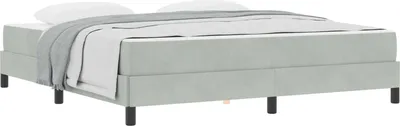 Produktbild von Boxspringbett mit Matratze Hellgrau 180 x 200 cm Stoff