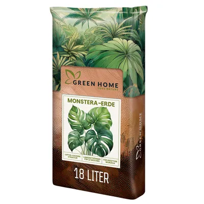 Produktbild von Green Home Monstera Erde 18L – Premium Substrat für Monstera, Aroiden & tropische Zimmerpflanzen; optimale Drainage & Langzeitnährstoffversorgung