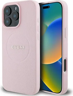 Produktbild von Guess Magsafe gekörnte Gold Ring Fall für Iphone 15 Pro Max - Różowe