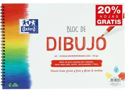 Produktbild von Oxford 400148232, Rot, Weiß, 130 g/m², 20 Blätter