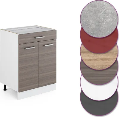Produktbild von Küchenunterschrank Vicco R-Line Edelgrau 60 cm mit Schublade, ohne Arbeitsplatte, Model 29712