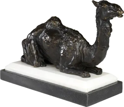 Produktbild von Casa Padrino Designer Bronzefigur Kamel auf Sockel 37 x 15 x H. 24 cm - Edel & Prunkvoll