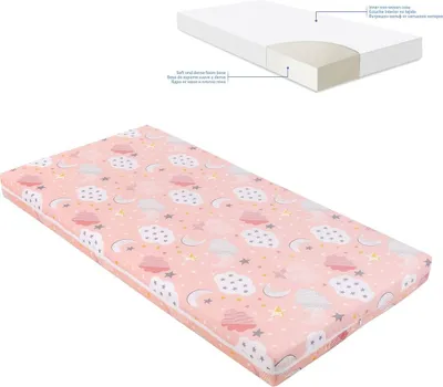 Produktbild von Kikkaboo Kinderbett Matratze Fantasia Plus 140 x 70 x 8 cm, Bezug abnehmbar rosa
