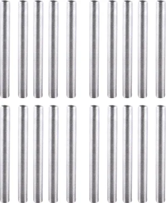 Produktbild von Klemmnippel weiß schwarz transparent Gewinderohr 3cm 5cm 10cm M10 Mutter Scheiben Nippel - Variante: 20x Gewinderohr 10cm
