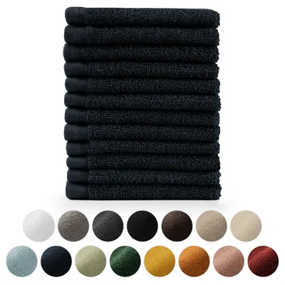 Image de Blumtal Premium Set de serviettes éponge avec boucles de suspension - coton  Oeko-TEX, doux, très absorbant - 12x serviettes invités (30x30 cm), bleu foncé