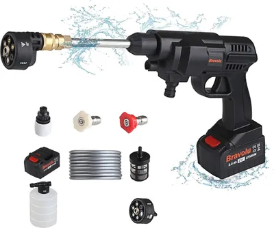 Zdjęcie produktu dla Myjka wysokociśnieniowa bezprzewodowa Bravolu, 24 V, 6 w 1