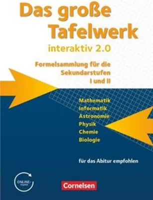 Immagine prodotto di Das große Tafelwerk interaktiv 2.0 Mathematik, Informatik, Astronomie, Physik, Chemie, Biologie. Schülerbuch. Allgemeine Ausgabe außer Niedersachsen und Bayern