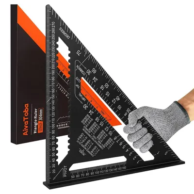 Imagen del producto de Escuadra de aluminio, 30,5 cm, transportador de ángulos de 0-90°, para carpintería