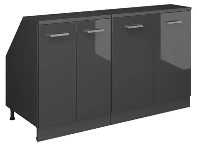 Produktbild von Küchenschrank für Dachschrägen Vicco R-Line Anthrazit Hochglanz 140 cm 2er Set Schrankkorpuss 60 cm Tiefe, Model 60251