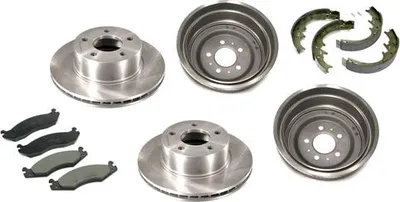Obrázek produktu pro Brzdové kotouče + destičky vpředu / brzdové bubny + čelisti vzadu Jeep Wrangler 87-89