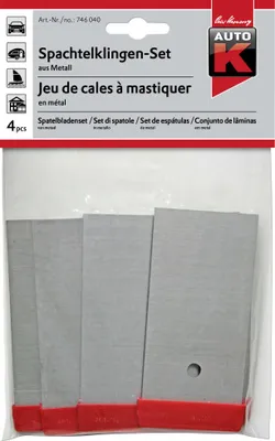 Produktbild von Auto-K Spachtelklingen-Set Metall 5 cm, 8 cm, 10 cm, 12 cm