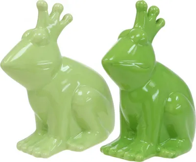 Produktbild von Deko Frosch Keramik Froschkönig Paar Sommerdeko Gartendeko 13×8×16cm 2St