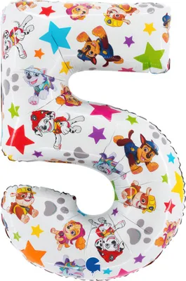 Produktbild von Star Folienballon Zahl 5, 66 cm