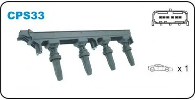 Produktbild von JANMOR CPS33 Zündspule passend für PEUGEOT 307 CC (3B) 307 (3A/C) 407 SW (6E) für CITROËN C4 Grand Picasso I (UA)