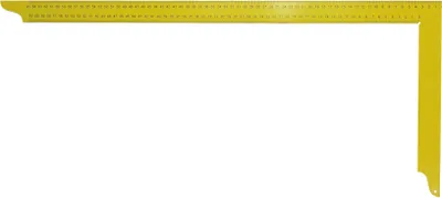 Produktbild von hedue® Zimmermannswinkel ZY - Gelber Zimmererwinkel aus gehärtetem Stahl mit mm-Skala Typ A, 800 mm