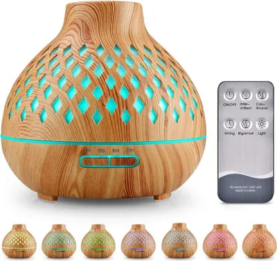 Produktbild von Darmowade Aroma Diffuser, 400ml Luftbefeuchter Ultraschall Duftlampe Atomization Elektrisch Diffusor mit 7 Farben LED Ätherische Öle Luftbefeuchter für zuhause, Yoga, Büro, SPA, Schlafzimmer