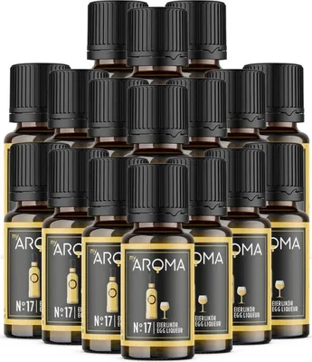 Produktbild von myAROMA Flavour Drops – Eierlikör 17x10ml, Zuckerfreie & Kalorienfreie Flavour Drops, Vegan, Ohne Künstliche Farbstoffe, Ideal Zum Backen & Mehr, Nr. 17