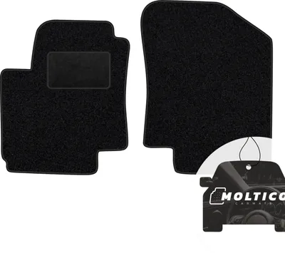 Produktbild von moto-MOLTICO Vorne Fußmatten Auto Velours Autoteppiche Schwarz Automatten Set 2-teilig passend für Hyundai i20 2009-2015