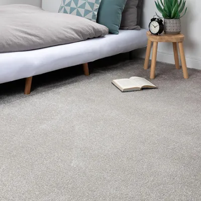 Produktbild von Steffensmeier Teppichboden Sardinien Meterware  | Auslegware für Kinderzimmer Wohnzimmer Schlafzimmer | Hellgrau, Größe: 200x900 cm