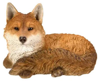 Produktbild von Lebensechter, ruhender Fuchs aus Kunstharz, Dekoration für Haus oder Garten, XRL-RFOX-D