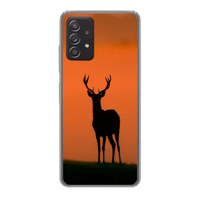 Produktbild von MuchoWow® Handyhülle Schutzhülle Hülle für Samsung galaxy a73 Hirsch - Scherenschnitt - Nebel Silikon Softcase Handy Hülle - Handyhülle