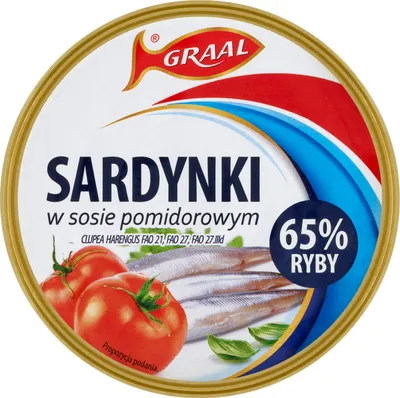 Obrázek produktu pro Sardynki w sosie pomidorowym Graal 300 g