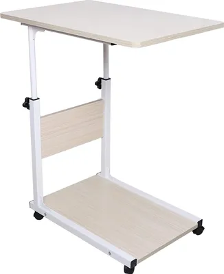 Produktbild von Weiß Computertisch Höhenverstellbar Nachttisch Laptoptisch    Laptopständer   Sofaschrank Beistelltisch Teetischfür Zuhause   Kaffeetisch