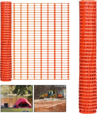 Produktbild von Faziango 2 Stück Absperrzaun Bauzaun Warnnetz Sicherheitszaun mobiles Netz Kunststoff Fangzaun Hühnerzaun Geflügelzaun-1x50m orange