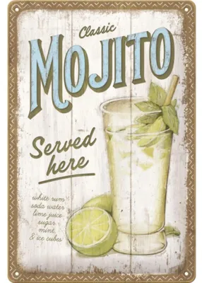 Obrázok produktu pre Kovová Tabuľka 20X30 Mohito Podávame Tu