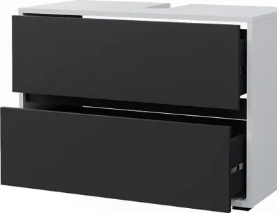 Zdjęcie produktu dla Szafka na wannę Vicco Maltin Biały/antracyt 80.2 x 58.2 cm z dwiema dużymi szufladami, Model 41485