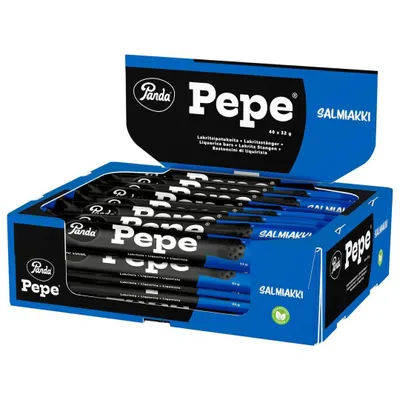 Produktbild von Panda Pepe Salmiak Liquorice Bar 40x32g