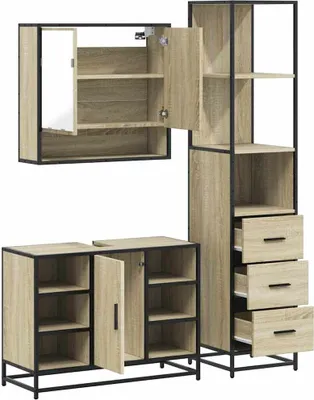 Image de Maison Exclusive - Ensemble de meubles de salle de bain 3 pcs chêne sonoma