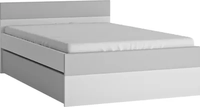 Produktbild von Bett 120x200 cm mit Bettschublade weiß, grau FLINT-129
