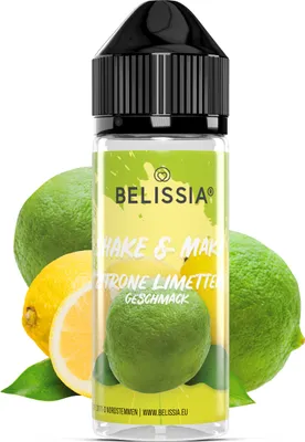 Produktbild von Belissia Shake and Make Zitrone-Limette - 10ml hochdosiertes Lebensmittelaroma + 120ml Schüttelflasche - Für Backen, Speisen, Getränke, DIY & uvm