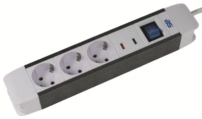 Image de as-Schwabe Multiprise triple 1,5m avec protection contre les surtensions & interrupteur IP20