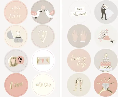 Produktbild von Sticker "Hochzeit", mit Goldfolie