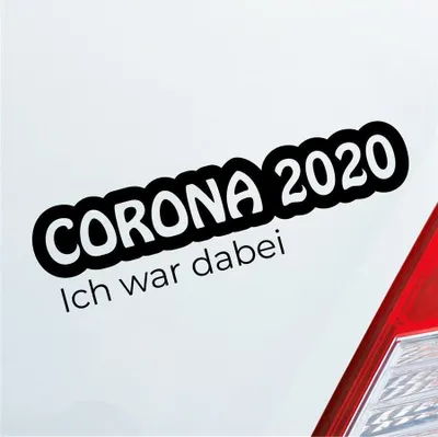 Produktbild von Auto Aufkleber Corona 2020 Ich war dabei! Krank Infiziert Husten 19x5 cm Schwarz Matt Sticker Heckscheibenaufkleber