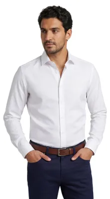 Produktbild von Olymp Hemd extra slim fit weiß einfarbig Baumwolle