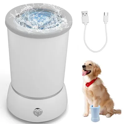 Produktbild von Pfotenreinigungsbecher mit usb, tierpflege, auto massage und reinigung, abnehmbar und spülbar,Pfotenreiniger für mittelgroße und große hunde