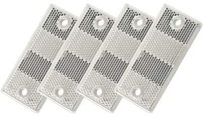 Obrázek produktu pro Obdélníkové bílé reflektory s otvory Dobplast 90 × 40 mm, sada 4 ks